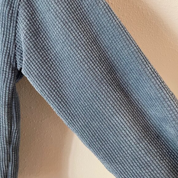 Blue Soft‎ Corduroy Rib Button Down Oversized Shacket Shirt Jacket Size Large - Picture 4 of 9